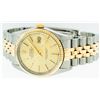 Image 4 : Rolex Mens Two Tone Gold Champagne Index and Fluted Bezel Datejust Wristwatch