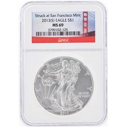 2013-S $1 American Silver Eagle Coin NGC Graded MS69