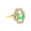 Image 1 : 14KT Yellow Gold 1.05ct. Emerald and Diamond Ring