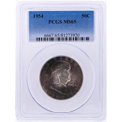 1954 Franklin Half Dollar Coin PCGS MS65