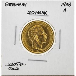 1908A Germany 20 Mark Gold Coin
