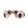 Image 3 : 14KT White Gold 66.64ctw Ruby and Diamond Bracelet