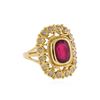 Image 1 : 14KT Yellow Gold 3.28ct. Ruby and Diamond Ring