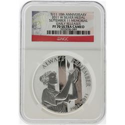 2011-W 9/11 10th Anniversary Silver Medal NGC PF70 Ultra Cameo Early Release