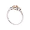 Image 3 : 18KT White Gold 1.15ctw. Fancy Light Brown and White Diamond Ring