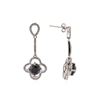 Image 2 : 14KT White Gold 4.86ctw Black and White Diamond Dangle Earrings