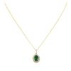 Image 1 : 14KT Yellow Gold 2.40ct Emerald Diamond Pendant With Chain