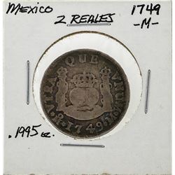 1749-M Mexico 2 Reales Silver Coin