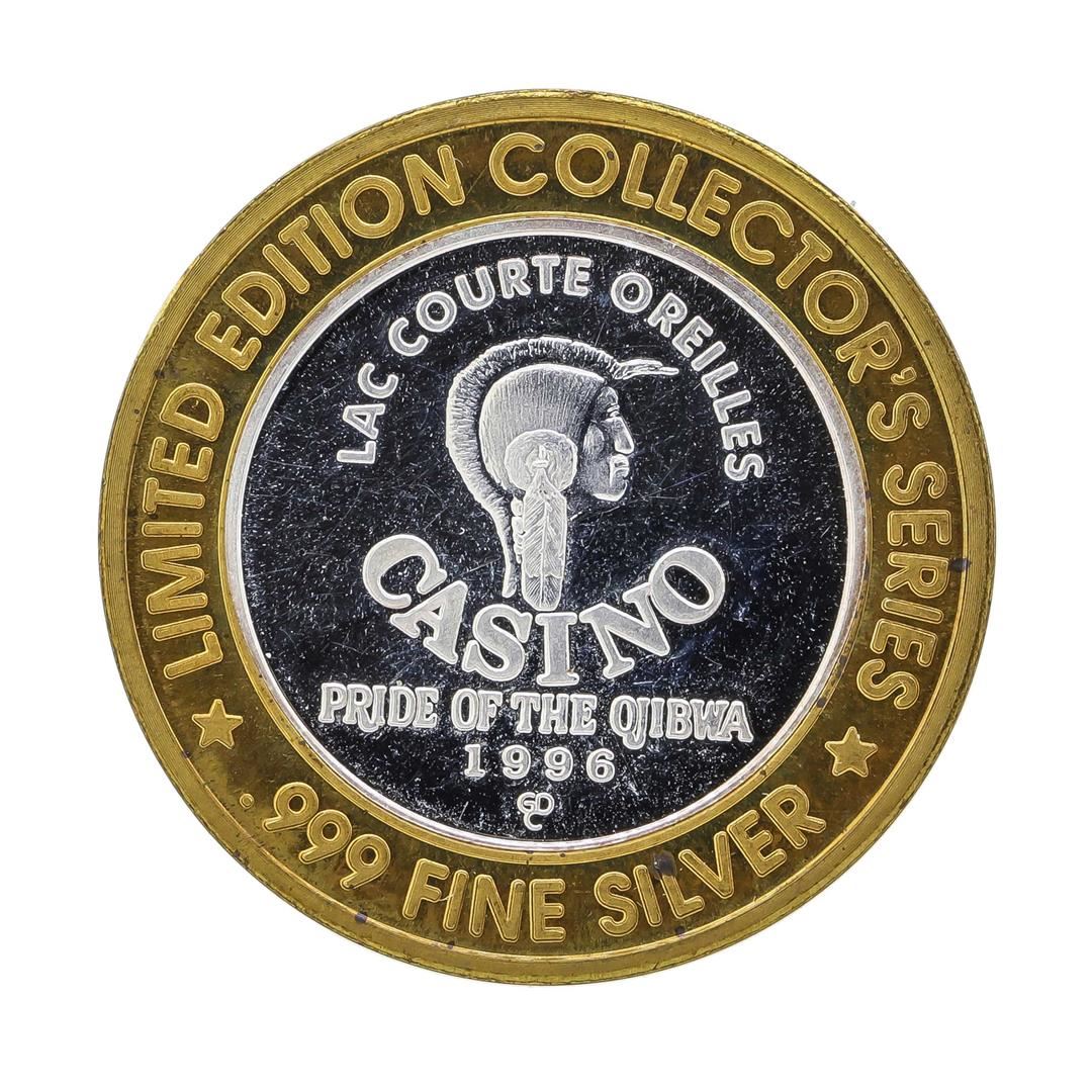 999 Silver Lac Courte Oreilles Casino $10 Casino Gaming Token Limited 999 Silver Lac Courte Oreilles Casino $10 Casino Gaming Token Limited