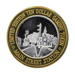 .999 Silver Main Street Station Casino $10 Casino Gaming Token Limited Edition