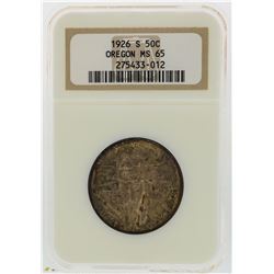 1926-S Oregon Trail Memorial Commemorative Half Dollar Coin NGC MS65