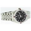 Image 3 : Rolex Mens Stainless Steel Black Roman Diamond and Ruby Datejust Wristwatch
