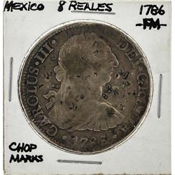 1786-FM Mexico 8 Reales Silver Coin with Chop Marks