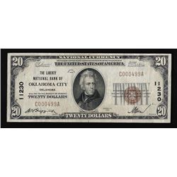 1929 $20 The Liberty National Bank of Oklahoma City Currency Note