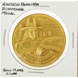 1976 American Revolution Bicentennial Medal Sterling Silver Gold Plated