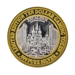 .999 Silver Excalibur $10 Casino Gaming Token Limited Edition