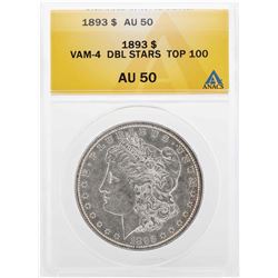 1893 $1 Morgan Silver Dollar Coin ANACS AU 50