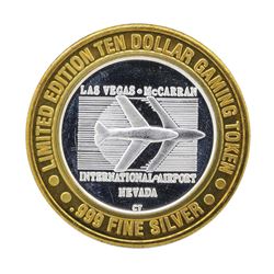 .999 Silver Las Vegas Airport $10 Casino Gaming Token Limited Edition