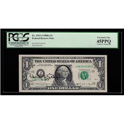 1988A $1 Federal Reserve Note Courtesy Autograph PCGS XF 45PPQ
