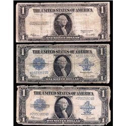 Lot of (3) 1923 $1 Silver Certificate Notes