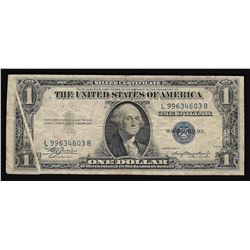 1935A $1 Silver Certificate Note ERROR Gutterfold