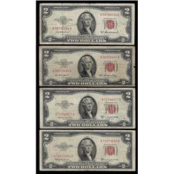 Lot of (4) 1953/A/B/C $2 Legal Tender Notes
