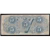 Image 2 : 1863 $5 The Confederate States of America Note