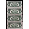 Image 2 : Lot of (4) 1953/A/B/C $2 Legal Tender Notes