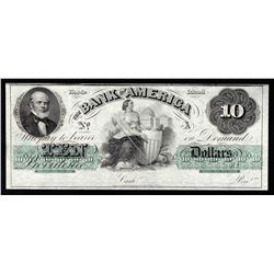 1800s $10 Bank of America Rhode Island Obsolete Bank Note