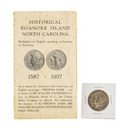 1937 Roanoke Island Half Dollar Coin with COA