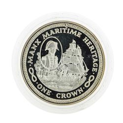 1982 Isle of Man 1 Crown Silver Coin