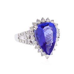 Platinum 6.30ct. Tanzanite and Diamond Ring
