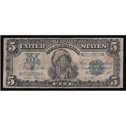 1899 $5 Indian Chief Silver Certificate Bank Note