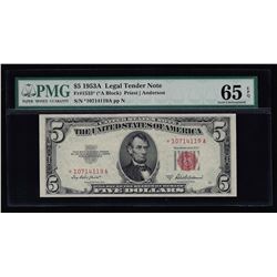 1953A $5 Legal Tender Note STAR Gem Uncirculated 65EPQ
