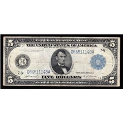 1914 $5 Large Size Federal Reserve Note