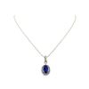 Image 2 : 14KT White Gold 13.03ct. Tanzanite and Diamond Pendant with Chain