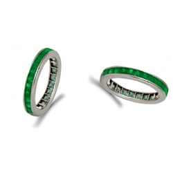 Natural Emerald & Solid Gold Eternity Band