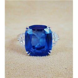 Natural Kashmir Sapphire Ring - Gubelin