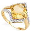 Image 1 : Natural Citrine & Diamond Ring