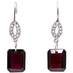 Natural persian Garnet & Diamond 8.37 Carats Earrings