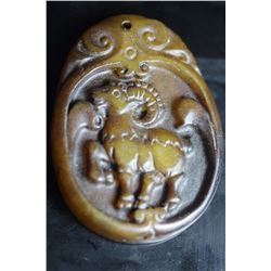 Old Chinese Jade Hand Carved Goat Pendant