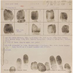 Jack Ruby’s Original Signed Fingerprint Card