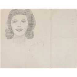 Jack Ruby Signed Original Sketch of Jackie