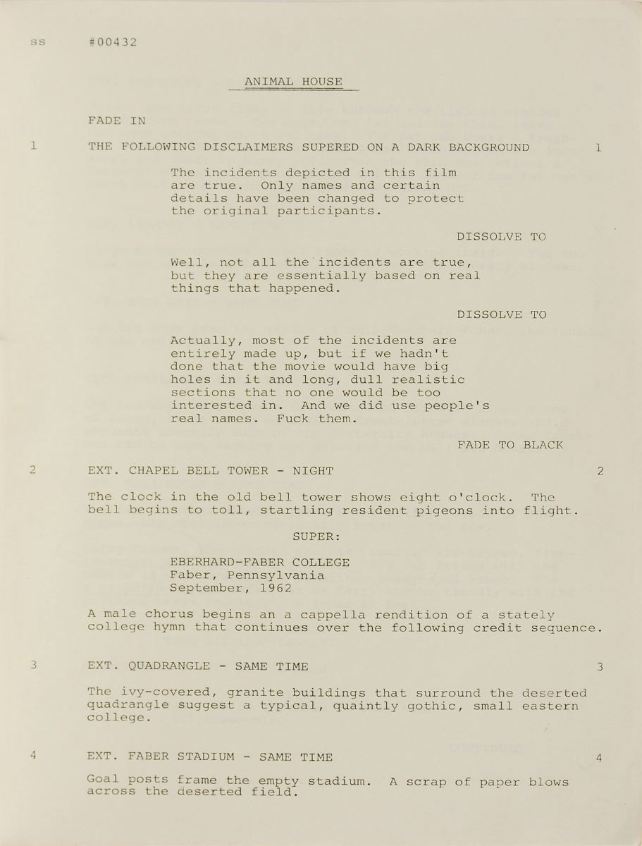 Animal Movie Script Pdf Animal House Script