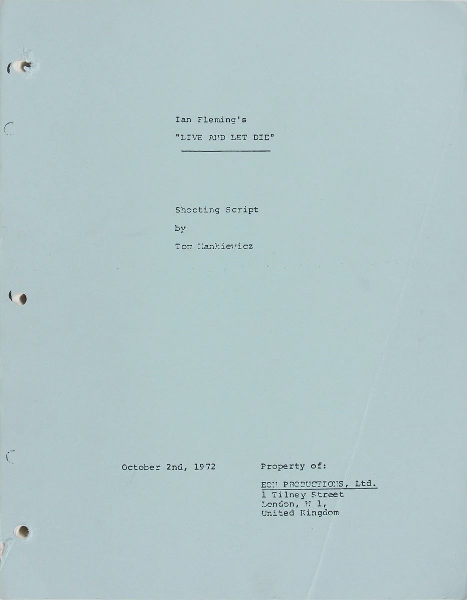 007 Script James Bond Live and Let Die Shooting Script