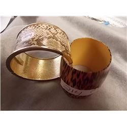 BRACELETS - 1- LEOPARD PRINT JOAN RIVERS, 1- SNAKE SKIN DESIGN = 2 ttl