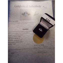 RING - 2.5CT OVAL FACETTED BLUE TOPAZ & 2 DIAMONDS IN STERLING SILVER SETTING - INCLUDES CERTIFICATE