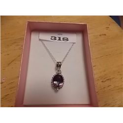 NECKLACE - CUSTOM DESIGNED 5 CT MYSTIC TOPAZ IN STERLING SILVER VICTORIAN DESIGN - RETAIL ESTIMATE $