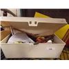 Image 1 : TOOL BOX & CONTENTS - TIN CUT OUTS, ROPE AND MORE