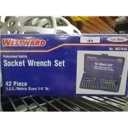 NEW WESTWARD SOCKET WRENCH SET - 42 PIECE - SEALED PACKAGE - SAE & METRIC